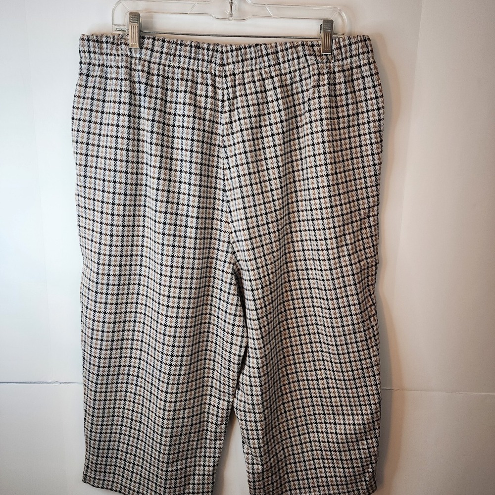 New Lands End Women Tall Houndstooth Capri Pull On Pants Size XL/T 14‎ Inseam 19 - Picture 6 of 9